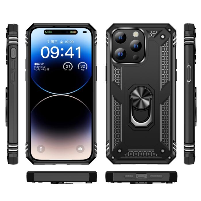 Bild 2,  iPhone 15 Pro Skal Hybrid Armor Ring Svart - Teknikhallen.se