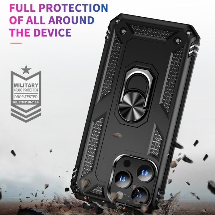 Bild 3,  iPhone 15 Pro Skal Hybrid Armor Ring Svart - Teknikhallen.se