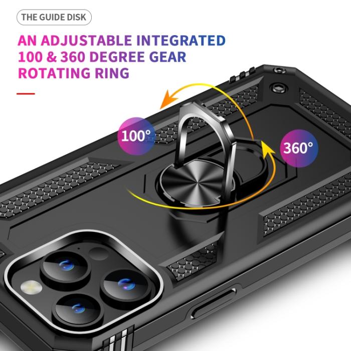 Bild 4,  iPhone 15 Pro Skal Hybrid Armor Ring Svart - Teknikhallen.se