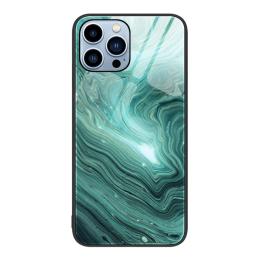  iPhone 15 Pro Skal Marmor Härdat Glas Waves - Teknikhallen.se