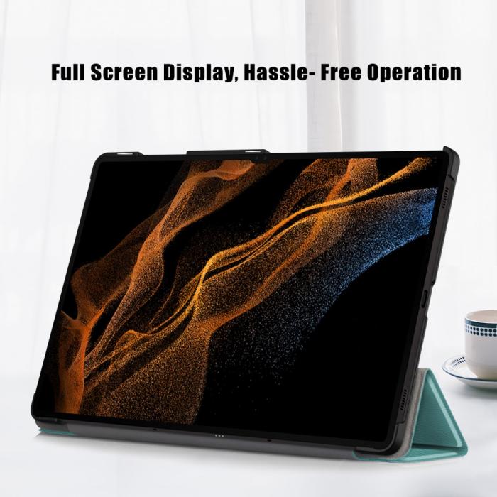 Bild 3,  Samsung Galaxy Tab S9 Ultra Fodral Tri-Fold Svartgrön - Teknikhallen.se