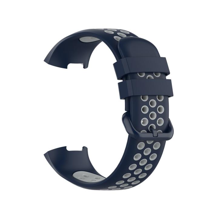 Bild 4,  Fitbit Charge 4/3 Silikon Träningsarmband Mörk Blå/Grå - Teknikhallen.se