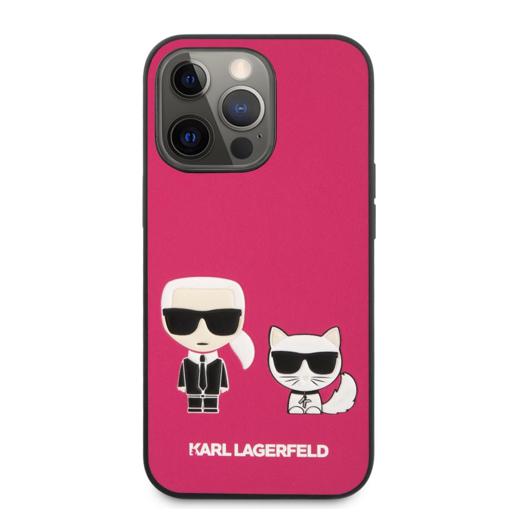 Karl Lagerfeld Karl Lagerfeld iPhone 13 Pro Max Skal Karl & Choupette PU Läder Fuchsia - Teknikhallen.se