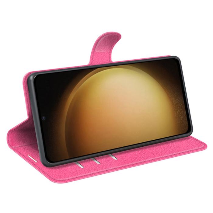 Bild 3,  Samsung Galaxy S24 Plus Fodral Litchi Textur Rosa - Teknikhallen.se