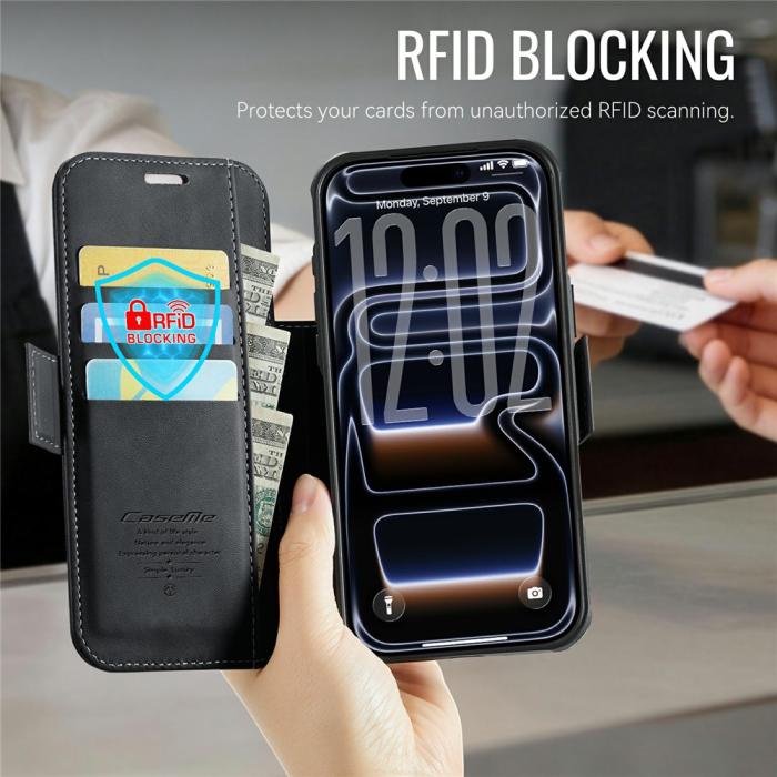 Bild 3, CASEME CASEME iPhone 17 Pro Max Skal RFID Plånbok Svart - Teknikhallen.se
