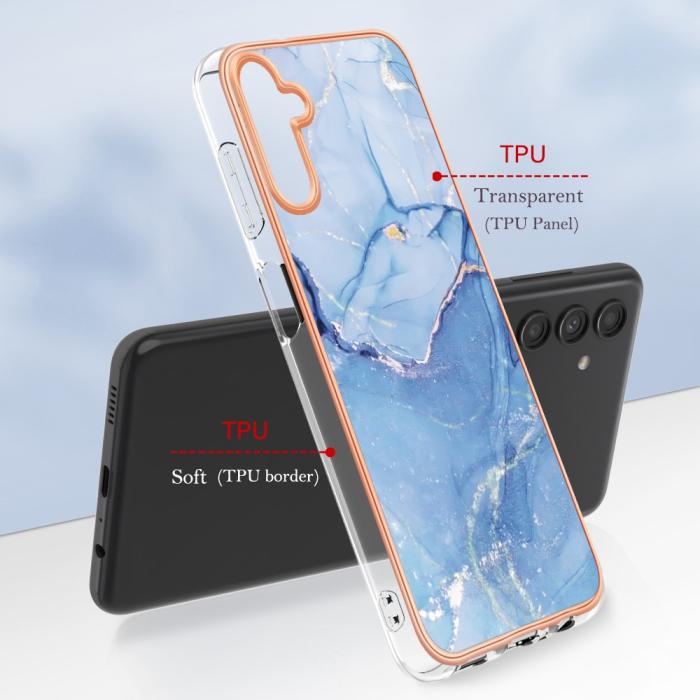 Bild 6,  Samsung Galaxy A34 5G Skal Marmor TPU Blå - Teknikhallen.se