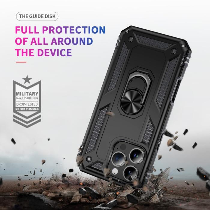 Bild 6,  iPhone 16 Pro Max Skal Shockproof Hybrid Ring Svart - Teknikhallen.se