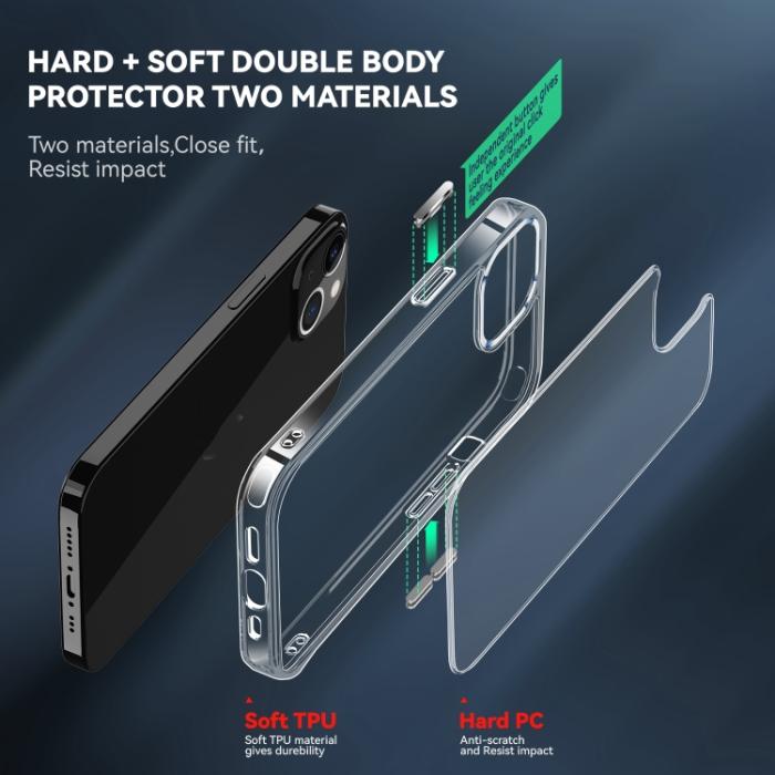 Bild 6,  iPhone 14 Plus Skal Shockproof Hybrid Transparent - Teknikhallen.se