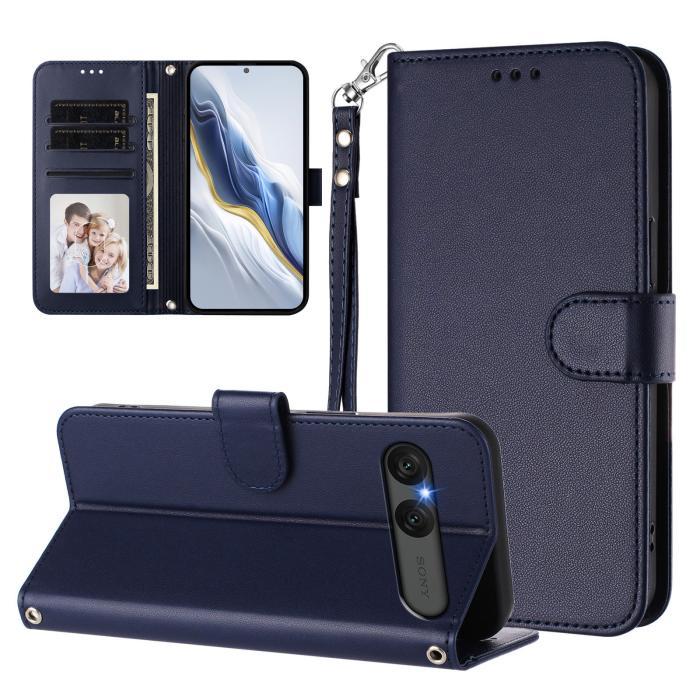 Bild 3,  Sony Xperia 10 VII Plånboksfodral Läder Blå - Teknikhallen.se