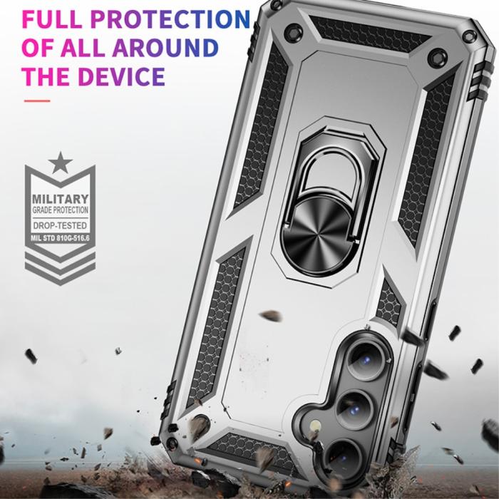 Bild 4,  Samsung Galaxy S23 FE Skal Ring Hybrid Armor Silver - Teknikhallen.se