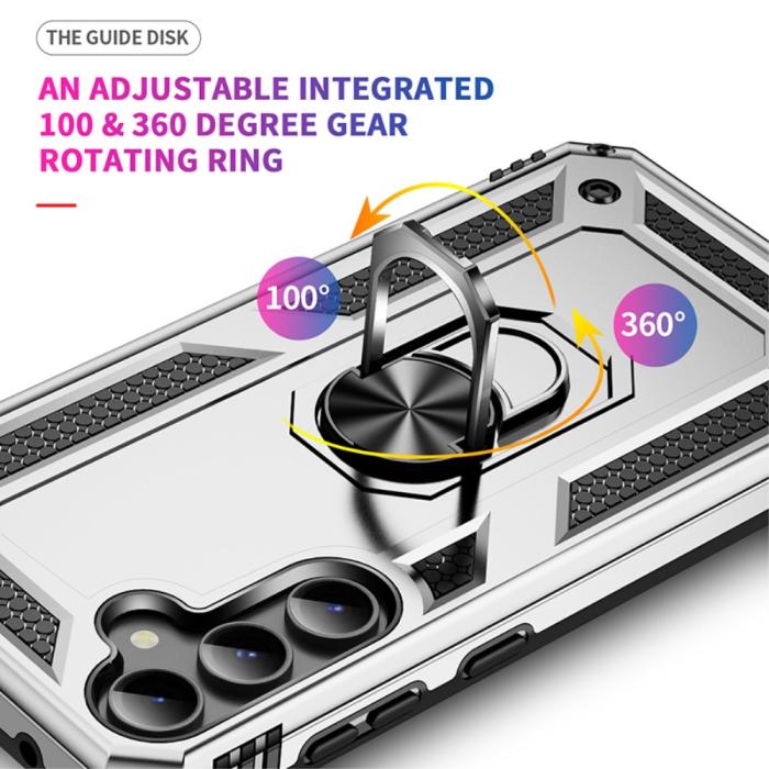 Bild 6,  Samsung Galaxy S23 FE Skal Ring Hybrid Armor Silver - Teknikhallen.se