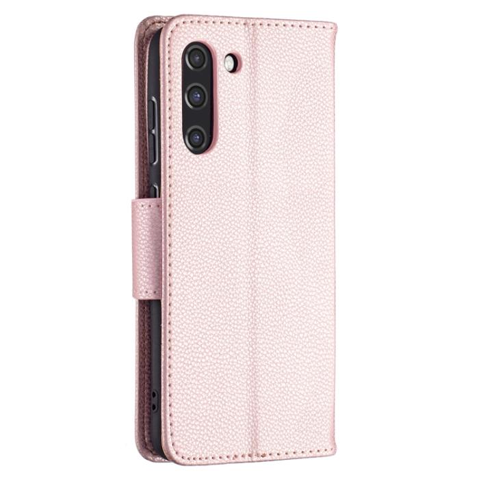 Bild 3,  Samsung Galaxy S21 FE Fodral Litchi Textur Roséguld - Teknikhallen.se