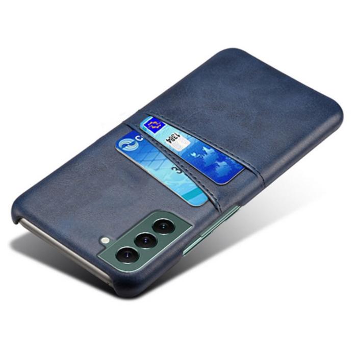 Bild 3,  Samsung Galaxy S24 Läderbelagt Skal Med Kortfack Blå - Teknikhallen.se