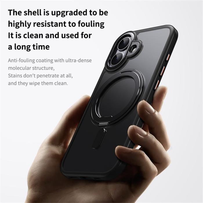 Bild 2,  iPhone 17 Skal TPU MagSafe Med Metallstativ Svart - Teknikhallen.se