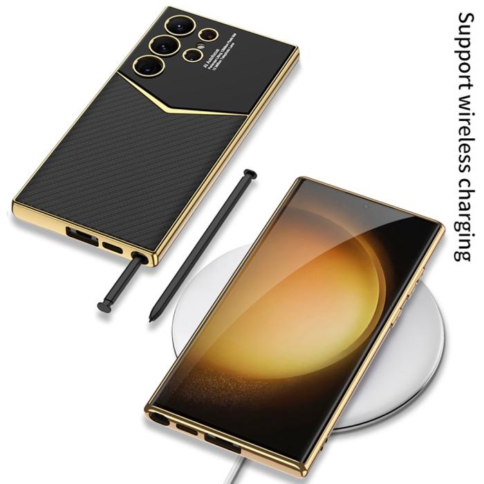 Bild 6, GKK GKK Galaxy S24 Ultra Skal Läder Hybrid Electroplate Vit - Teknikhallen.se