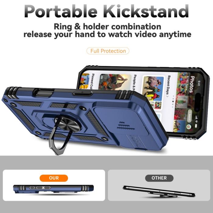 Bild 3,  iPhone 16 Pro Skal CamShield Ring Hybrid Blå - Teknikhallen.se