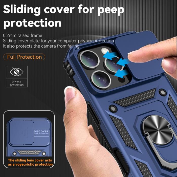 Bild 6,  iPhone 16 Pro Skal CamShield Ring Hybrid Blå - Teknikhallen.se