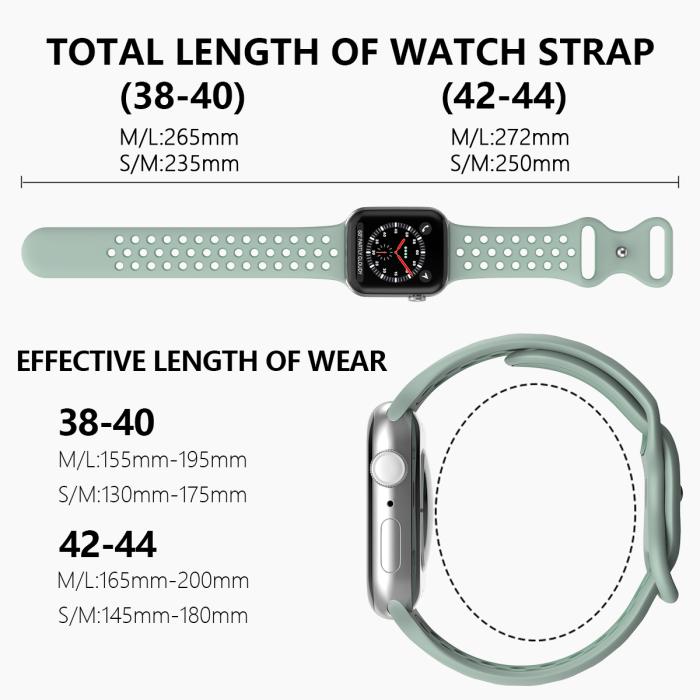 Bild 4, ColorPop Sportarmband Dual-Color Apple Watch 42/41/40/38 mm (M/L) Grön - Teknikhallen.se