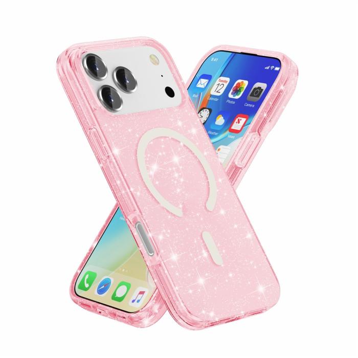 Bild 2,  iPhone 17 Pro Max Skal MagSafe Glitter Rosa - Teknikhallen.se