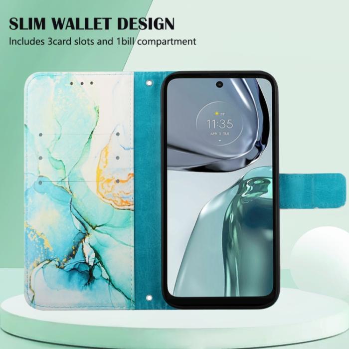 Bild 4,  Motorola Moto G62 5G Fodral Marmor Grön - Teknikhallen.se