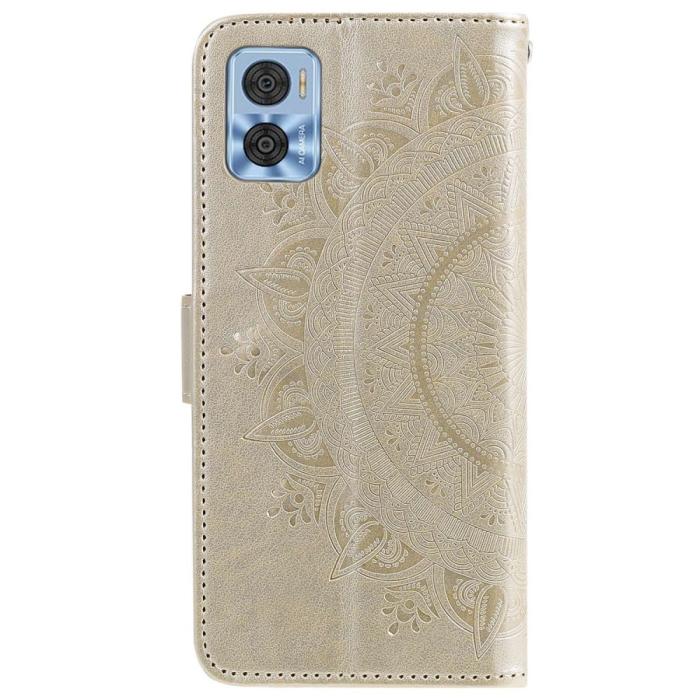 Bild 5,  Motorola Moto E22i Fodral Mandala Läder Guld - Teknikhallen.se