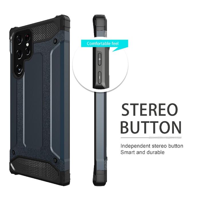 Bild 2,  Samsung Galaxy S23 Ultra Skal Shockproof Hybrid Armor Silver - Teknikhallen.se