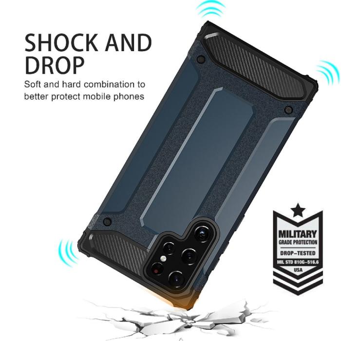 Bild 5,  Samsung Galaxy S23 Ultra Skal Shockproof Hybrid Armor Silver - Teknikhallen.se