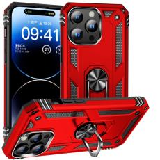  iPhone 15 Pro Skal Hybrid Armor Ring R&ouml;d - Teknikhallen.se