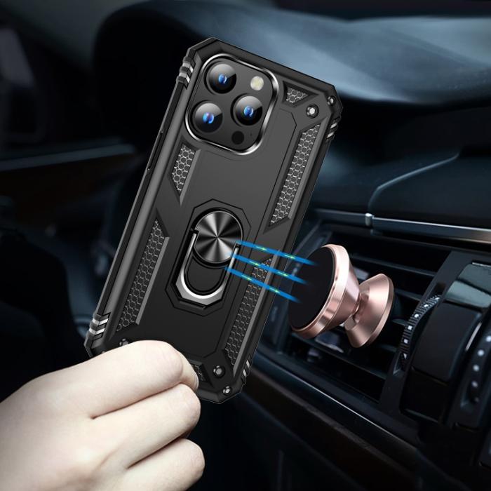 Bild 6,  iPhone 15 Pro Skal Hybrid Armor Ring Svart - Teknikhallen.se