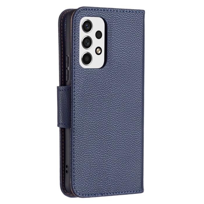 Bild 3,  Samsung Galaxy A53 5G Fodral Litchi Shark Läder Mörk Blå - Teknikhallen.se