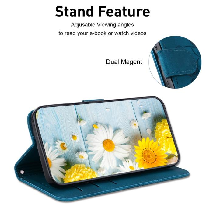 Bild 2,  Xiaomi 14 Fodral Blommigt Tryck Mörk Blå - Teknikhallen.se
