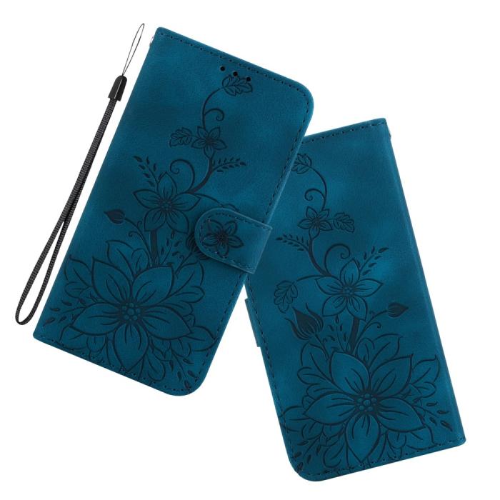 Bild 5,  Xiaomi 14 Fodral Blommigt Tryck Mörk Blå - Teknikhallen.se