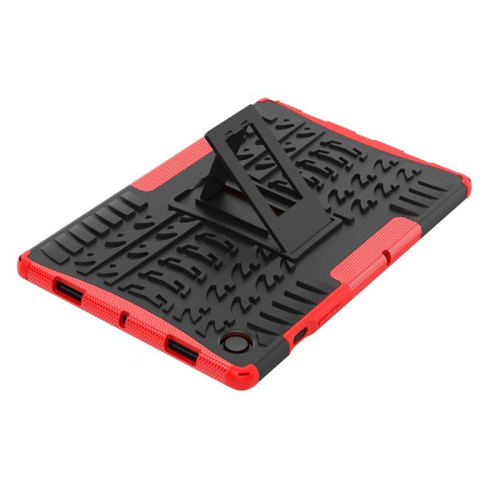 Bild 6,  Samsung Galaxy Tab A8 10.5 (2021) Skal Rugged Kickstand Armor Röd - Teknikhallen.se