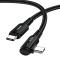 ESSAGER ESSAGER 2m 100W PD USB-C - USB-C Elbow Laddningskabel Svart - Teknikhallen.se