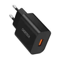 Choetech Choetech 18W PD USB-A Väggladdare Svart - Teknikhallen.se