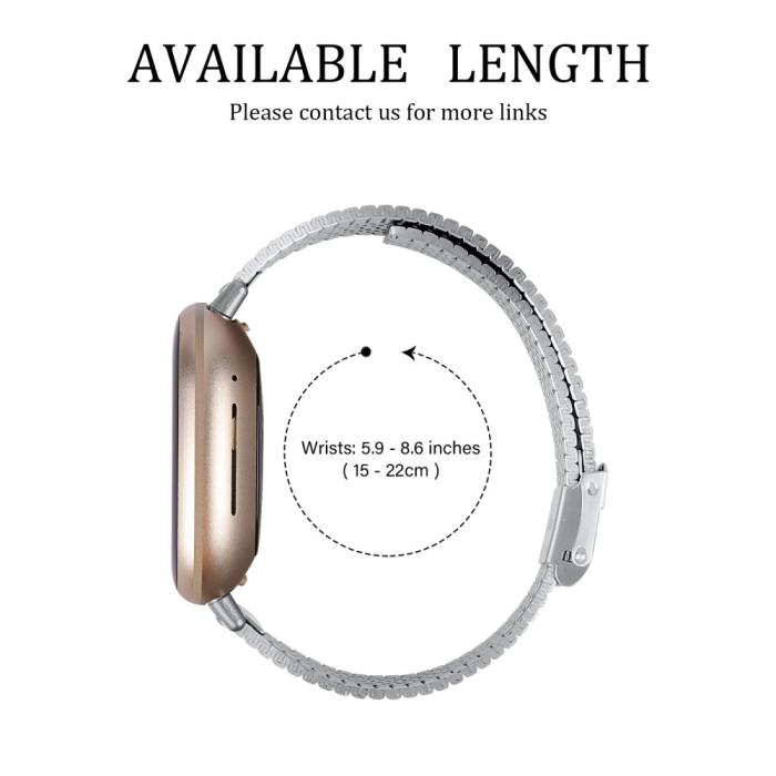 Bild 6,  Fitbit Versa 4/Sense 2 Klockarmband Metall Silver - Teknikhallen.se
