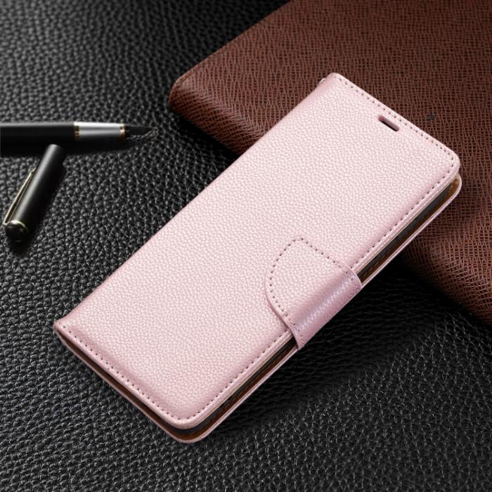 Bild 6,  Samsung Galaxy S21 FE Fodral Litchi Textur Roséguld - Teknikhallen.se