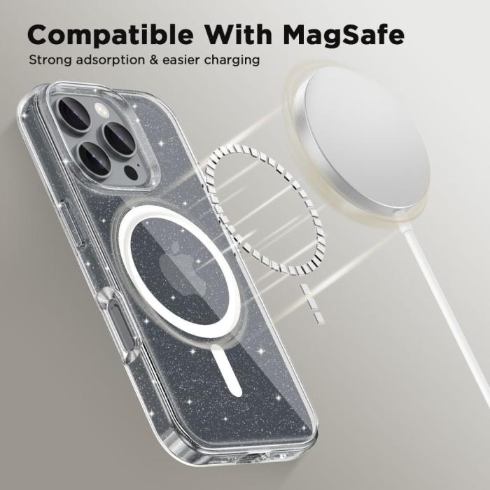 Bild 4, Tech-Protect Tech-Protect iPhone 17e / 16e Skal MagSafe FlexAir Glitter - Teknikhallen.se
