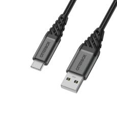 OtterBox OtterBox Premium 3m USB-C - USB-A Kabel Nylonfl&auml;tad Svart - Teknikhallen.se