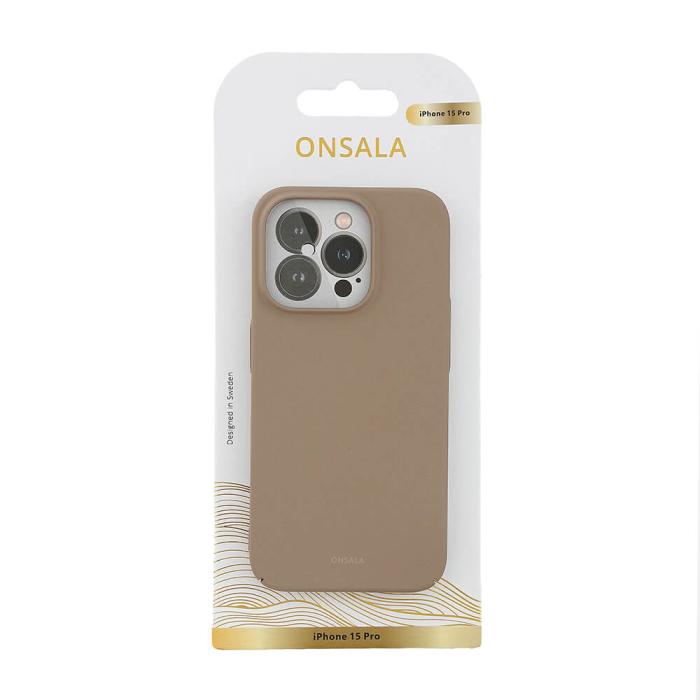 Bild 2, Onsala ONSALA iPhone 15 Pro Skal Ultraslim Sand Burst Beige - Teknikhallen.se