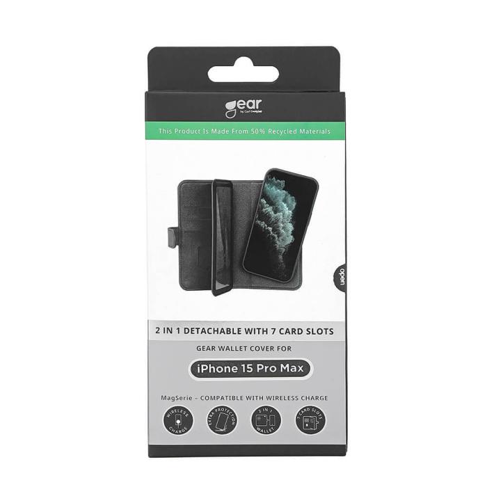 Bild 2, Gear GEAR iPhone 15 Pro Max 2in1 MagSafe Magnet Fodral / Skal Flerfack Svart - Teknikhallen.se