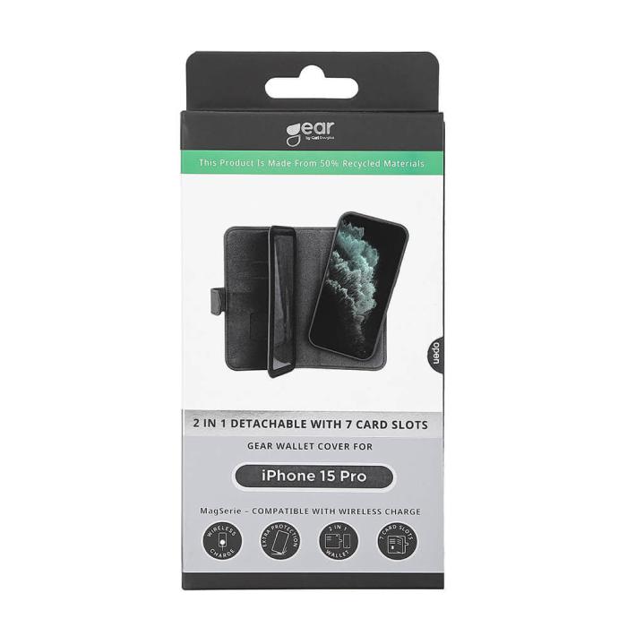 Bild 2, Gear GEAR iPhone 15 Pro 2in1 MagSafe Magnet Fodral / Skal Flerfack Svart - Teknikhallen.se