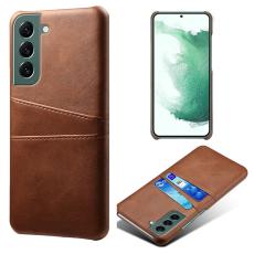  Samsung Galaxy S24 L&auml;derbelagt Skal Med Kortfack Brun - Teknikhallen.se