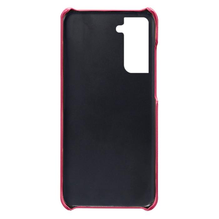 Bild 4,  Samsung Galaxy S24 Läderbelagt Skal Med Kortfack Rosa - Teknikhallen.se