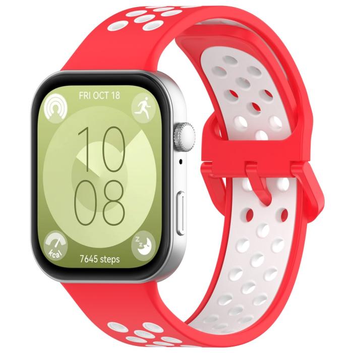 Bild 4,  Huawei Watch Fit 3 Sportarmband Dual-Color Röd/Vit - Teknikhallen.se