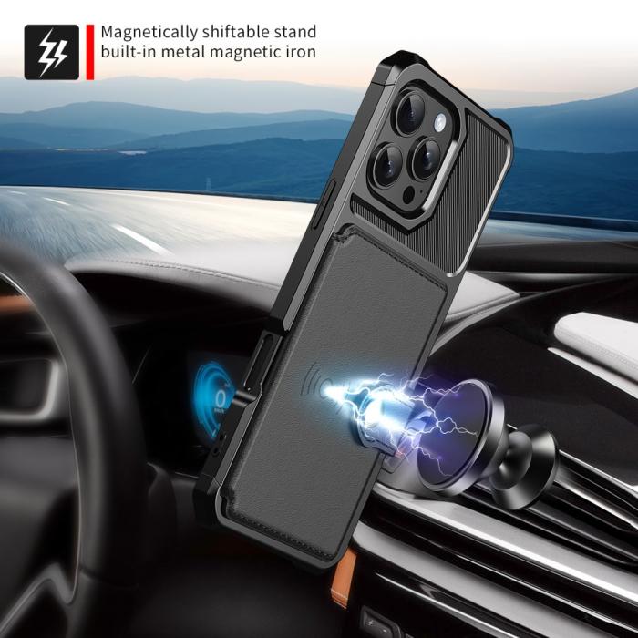 Bild 6,  iPhone 16 Pro Max Skal Med Kortfack Svart - Teknikhallen.se