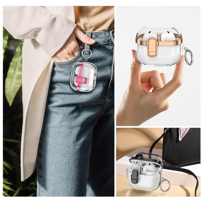 Bild 5,  Samsung Galaxy Buds 3/3 Pro Skal Hybrid Transparent/Svart - Teknikhallen.se