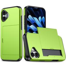  iPhone 17 Skal Hybrid Med Kortfack Gr&ouml;n - Teknikhallen.se