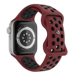 ColorPop Sportarmband Dual-Color Apple Watch 41/40/38 mm (M/L) Vinröd/Svart - Teknikhallen.se