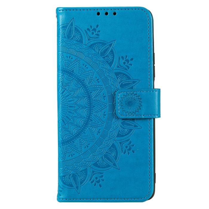 Bild 4,  Motorola Moto E22i Fodral Mandala Läder Blå - Teknikhallen.se